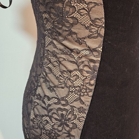 Woman Windsor dark romantic lace velvet croquette bodycon maxi dress size M - Picture 4 of 13
